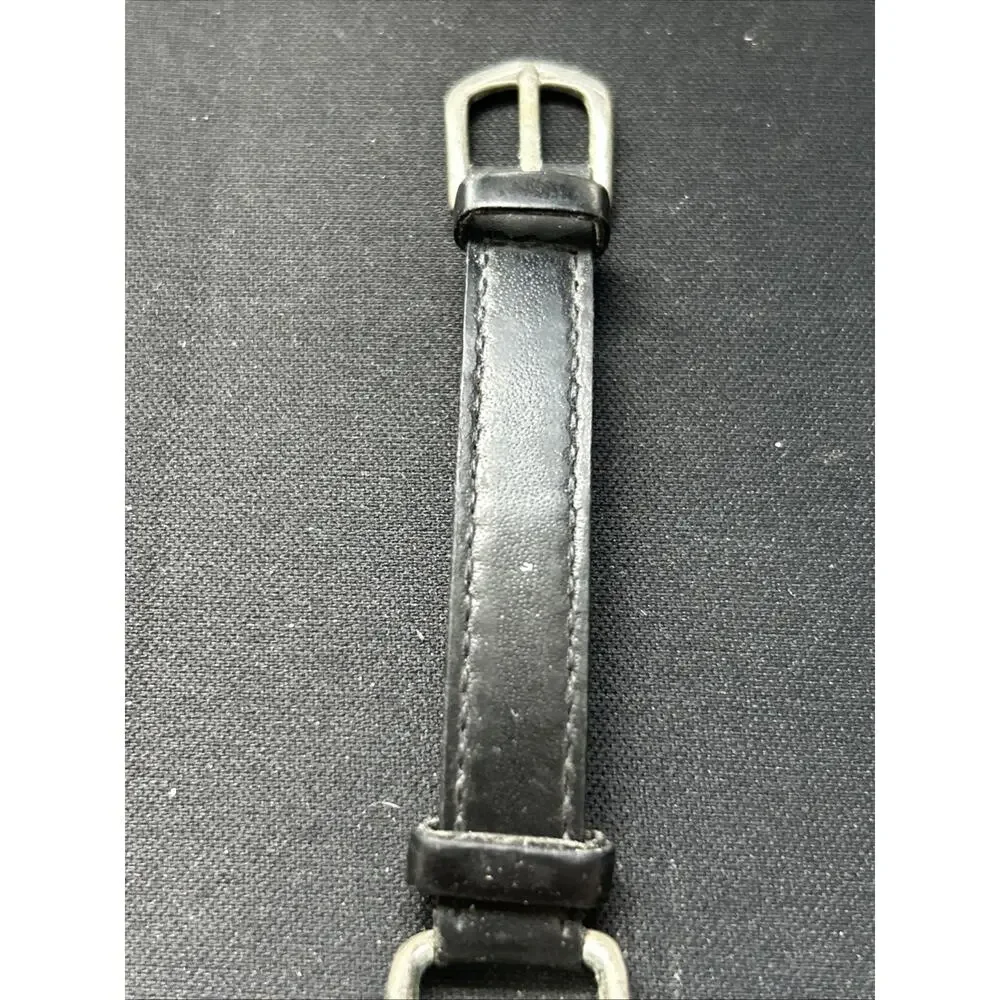 Studio Y Silver Tone Case Black Band Women’s Quartz Watch